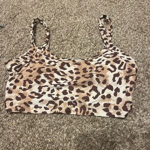 Aerie Animal Print Scoop Bikini Top